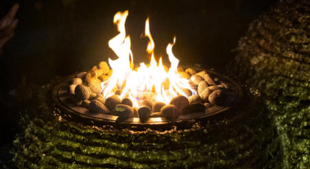 Water feature fire and water sphere